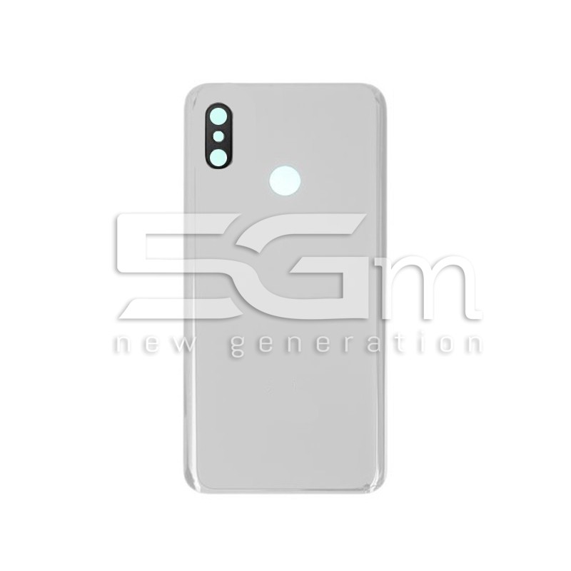 Rear Cover White + Camera Lens Xiaomi Mi8 No Logo