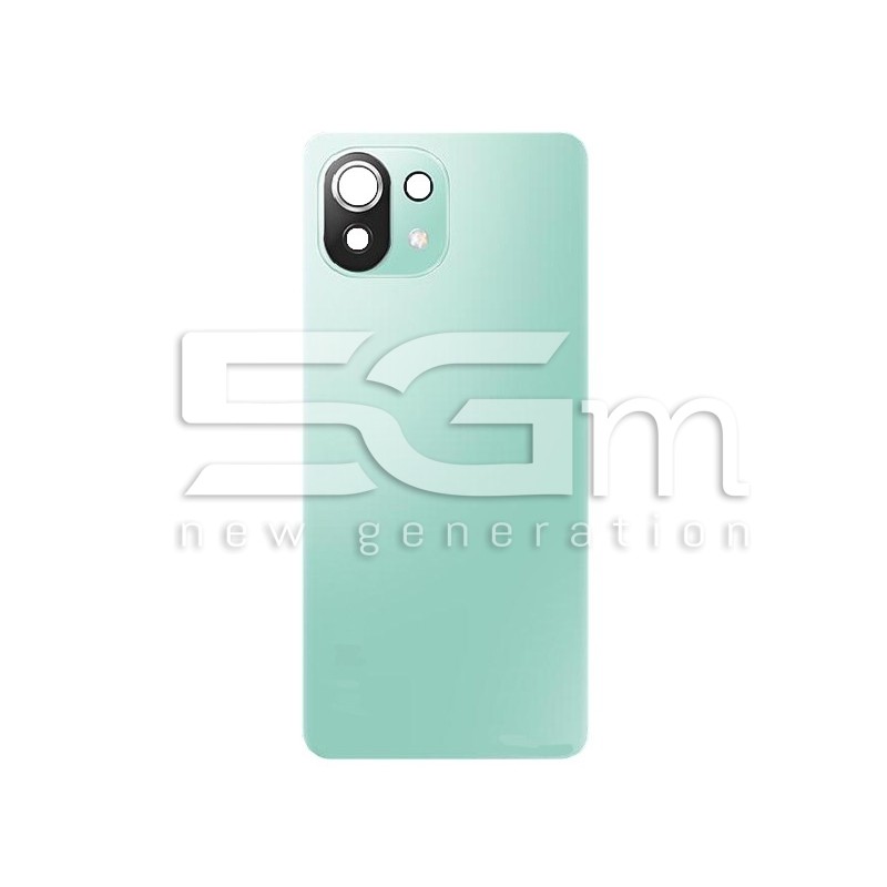 Retro Cover Verde + Vetrino Camera Xiaomi Mi 11 Lite - 11 Lite 5G No Logo