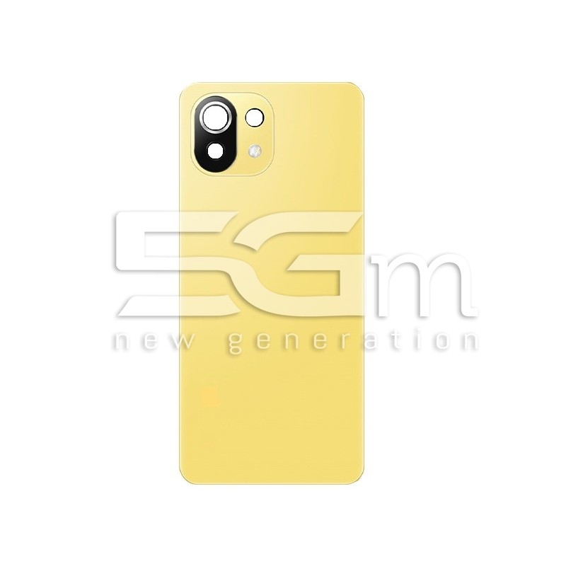 Retro Cover Giallo + Vetrino Camera Xiaomi Mi 11 Lite - 11 Lite 5G No Logo