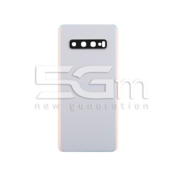Rear Cover White + Lens Camera Samsung SM-G973F S10 No Logo