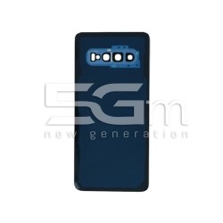 Retro Cover Blu + Vetrino Camera Samsung SM-G973F S10 No Logo