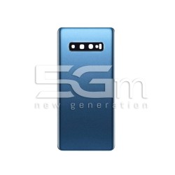 Retro Cover Blu + Vetrino Camera Samsung SM-G975F S10 Plus No Logo