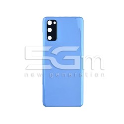 Retro Cover Blu + Vetrino Camera Samsung SM-G980 S20 No Logo