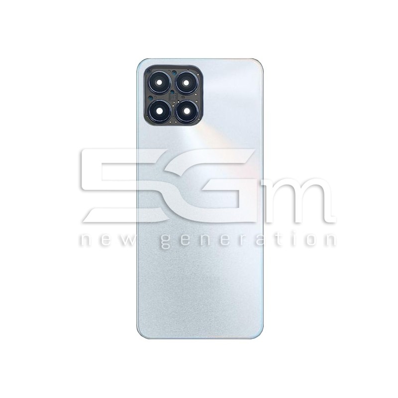 Retro Cover Silver + Vetrino Camera Honor X8 No Logo