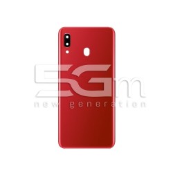 Rear Cover Red + Camera Lens Samsung SM-A205 A20 No Logo
