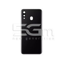 Rear Cover Black + Camera Lens Samsung SM-A205 A20 No Logo