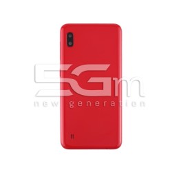 Retro Cover Rosso + Vetrino Camera Samsung SM-A105 A10 No Logo