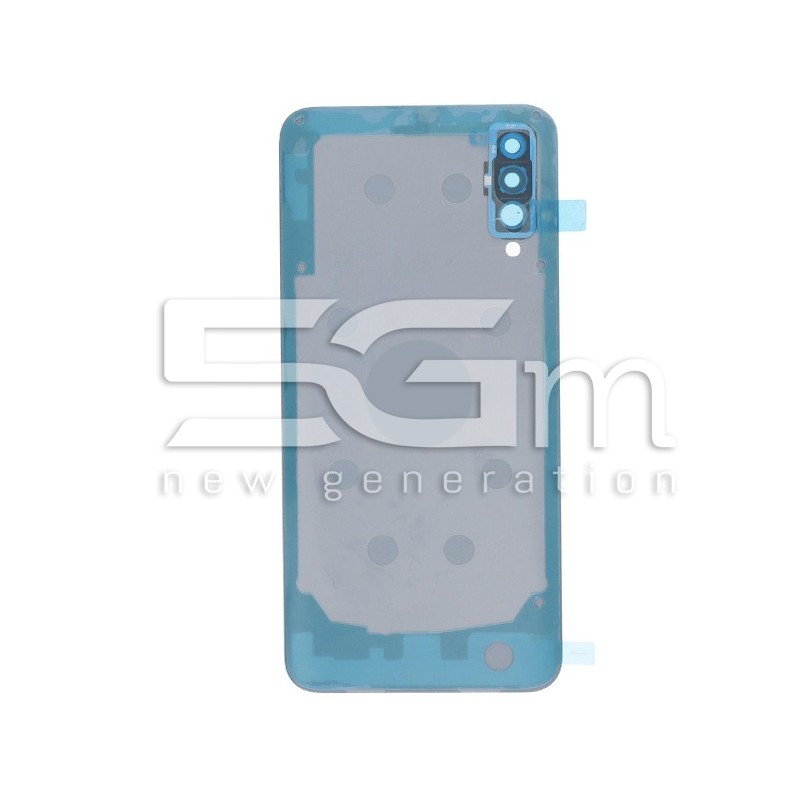 Retro Cover Blu + Vetrino Camera Samsung SM-A505 A50 No Logo