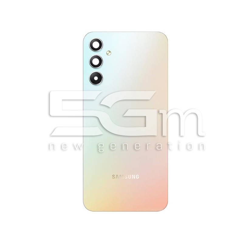 Retro Cover Silver + Vetrino Camera Samsung SM-A346 A34 5G Ori