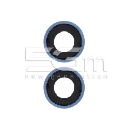 Vetrini Camera Posteriore + Frame Blu 14 - 14 Plus