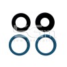 Set 4 Pcs Rear Camera Lens + Frame Blue iPhone 13