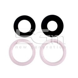 Set 4 Pcs Vetrino + Frame Pink Camera Posteriore iPhone 13