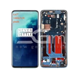 Ecra Tactil + Chassi Nebula Blue OnePlus 7 Pro (Pulled)