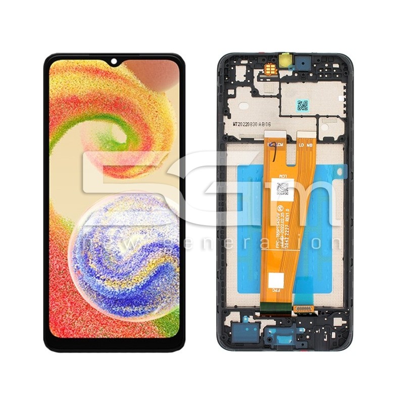 Ecra Tactil + Chassi Preto Samsung SM-A045 A04 (IPS)
