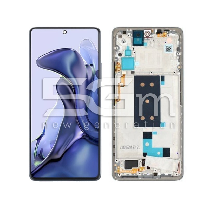 Ecra Tàctil + Chassi Moonlight White Xiaomi Mi 11T - Mi 11T Pro 5G (Pulled)