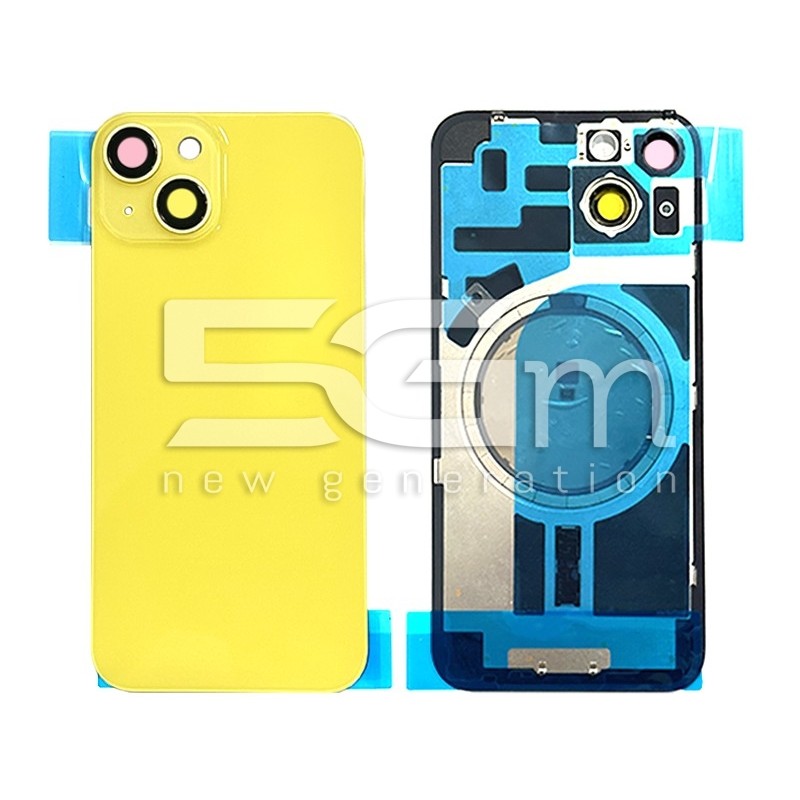 Rear Cover Yellow + Holder + Magnetism Ring iPhone 14 No Logo