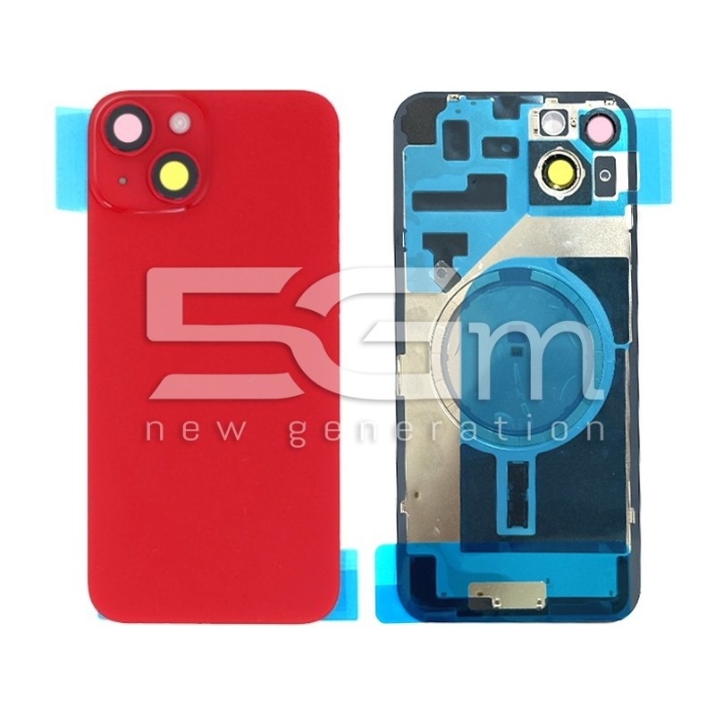 Rear Cover Red + Holder + Magnetism Ring iPhone 14 Plus No Logo