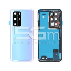 Retro Cover Ice White + Vetrino Camera Huawei P40 Pro No Logo