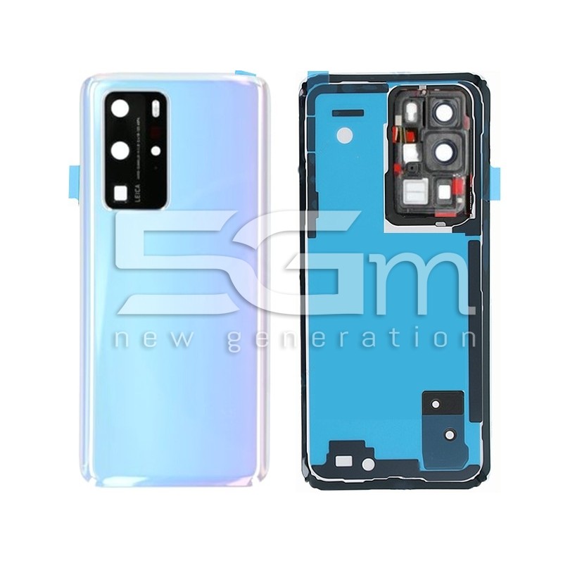 Rear Cover Ice White + Camera Lens Huawei P40 Pro No Logo