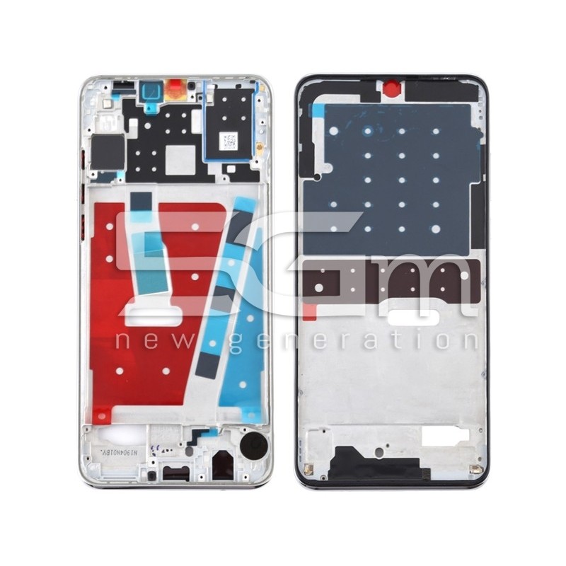 LCD Frame Pearl White Huawei P30 Lite (Camera 48MP)