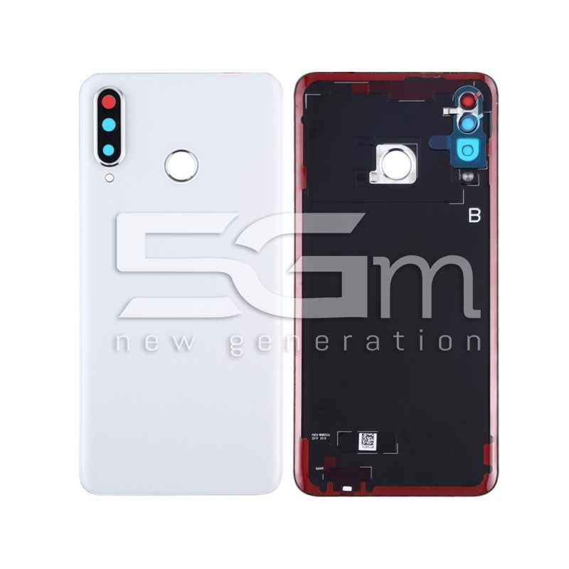 Rear Cover White + Camera Lens Huawei P30 Lite 24 MPX No Logo