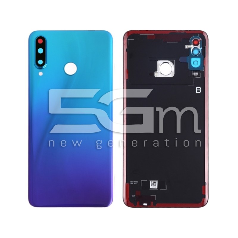 Rear Cover Blue + Camera Lens Huawei P30 Lite 24 MPX No Logo