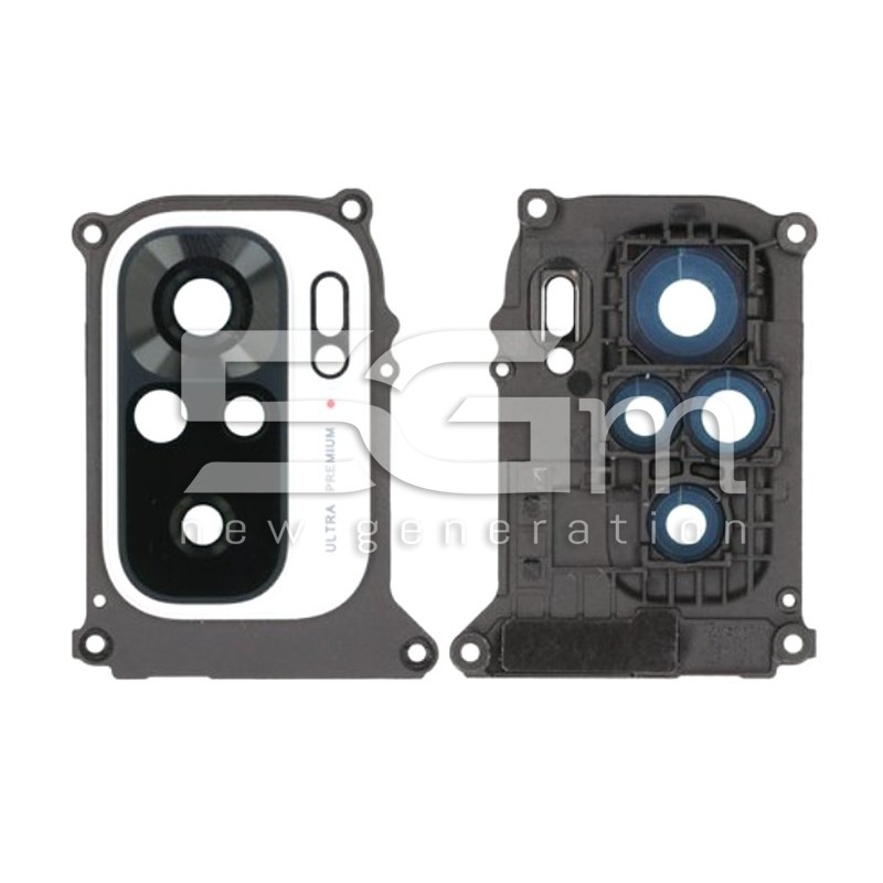 Rear Camera Lens + Frame Pebble White Xiaomi Redmi Note 10 4G