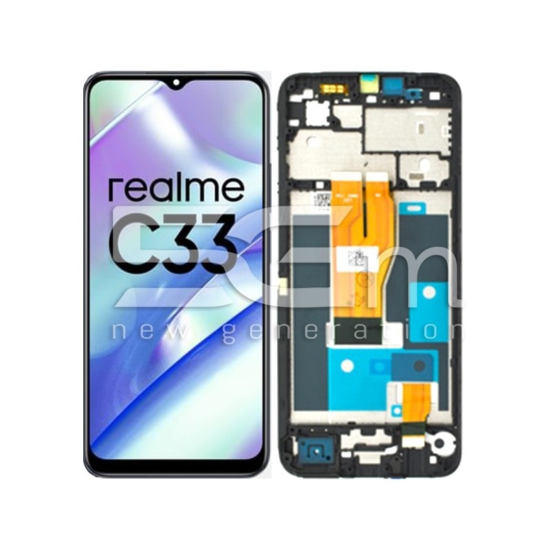 Ecra Tactil + Chassi Preto Realme C33 (IPS)
