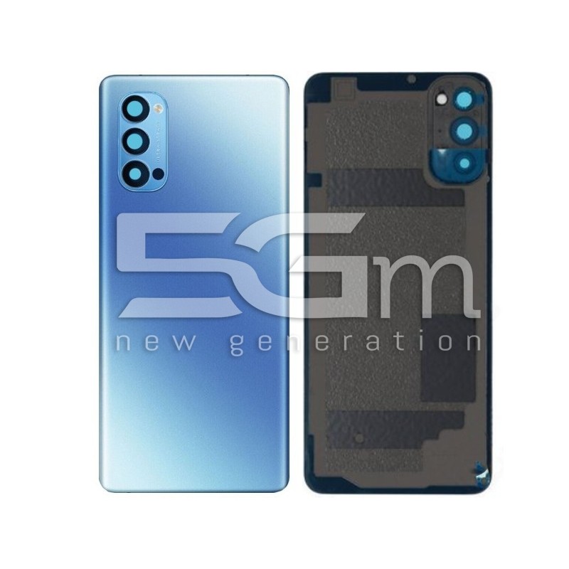 Retro Cover Galactic Blue + Vetrino Camera OPPO Reno 4 5G No Logo