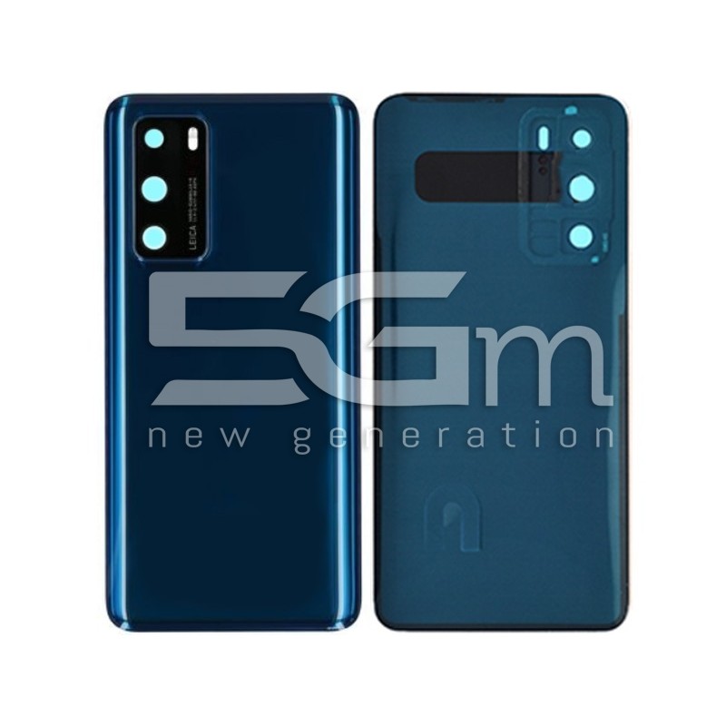 Rear Cover Blue + Camera Lens Huawei P40 No Logo