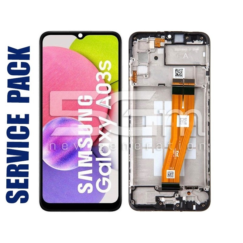 Ecra Tatil Preto + Chassi Samsung SM- A037 A03s Ori (NOT EU)