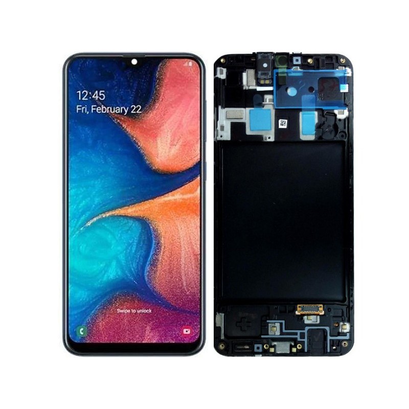 Display Touch + Frame Black Samsung SM-A205F A20 Ori