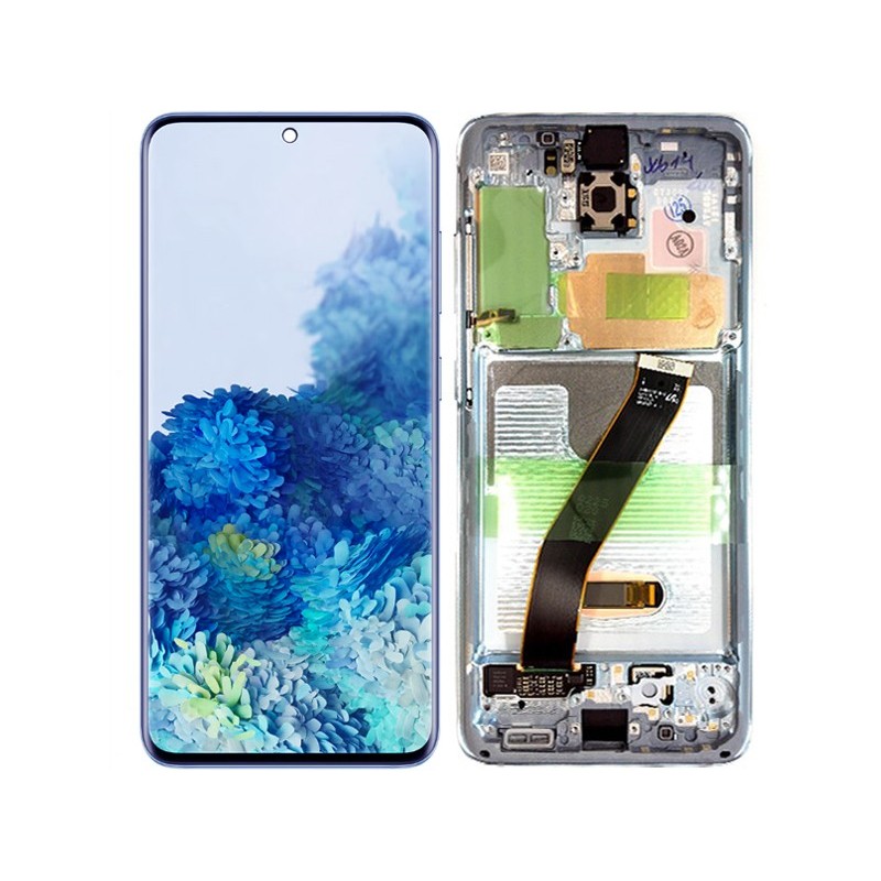 Ecra Tactil + Chassi Azul Samsung SM-G980 - G981 S20 Ori