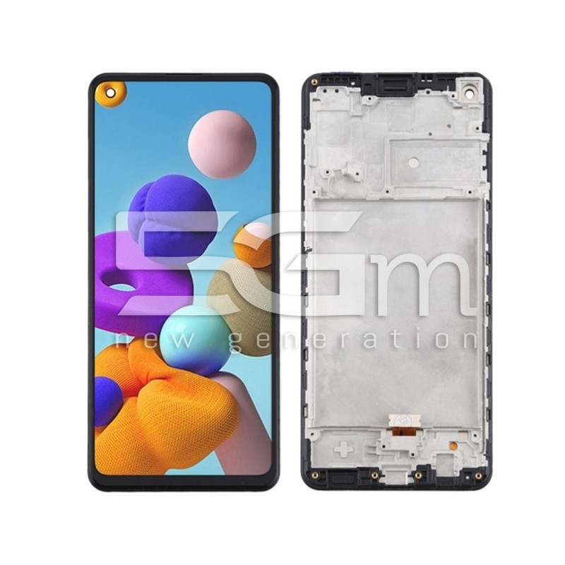 Ecrã Táctil + Chassi Preto Samsung SM-A217 A21s (IPS)
