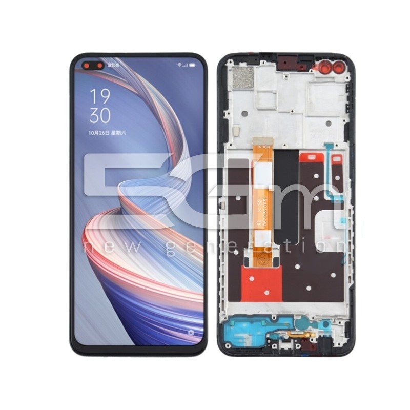 Ecrã Táctil + Chassi Preto OPPO A92s - Reno4 Z 5G (IPS)