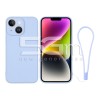 Silicone Case Light Blue + Wrist Strap iPhone 14
