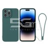 Custodia Verde in Silicone + Cinturino Da Polso iPhone 14 Pro