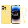 Silicone Case Yellow + Wrist Strap iPhone 14 Pro