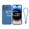Silicone Case Blue + Wrist Strap iPhone 14 Pro