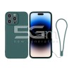 Silicone Case Dark Green + Wrist Strap iPhone 14 Pro Max