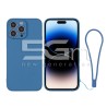 Silicone Case Blue + Wrist Strap iPhone 14 Pro Max