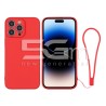 Silicone Case Red + Wrist Strap iPhone 14 Pro Max