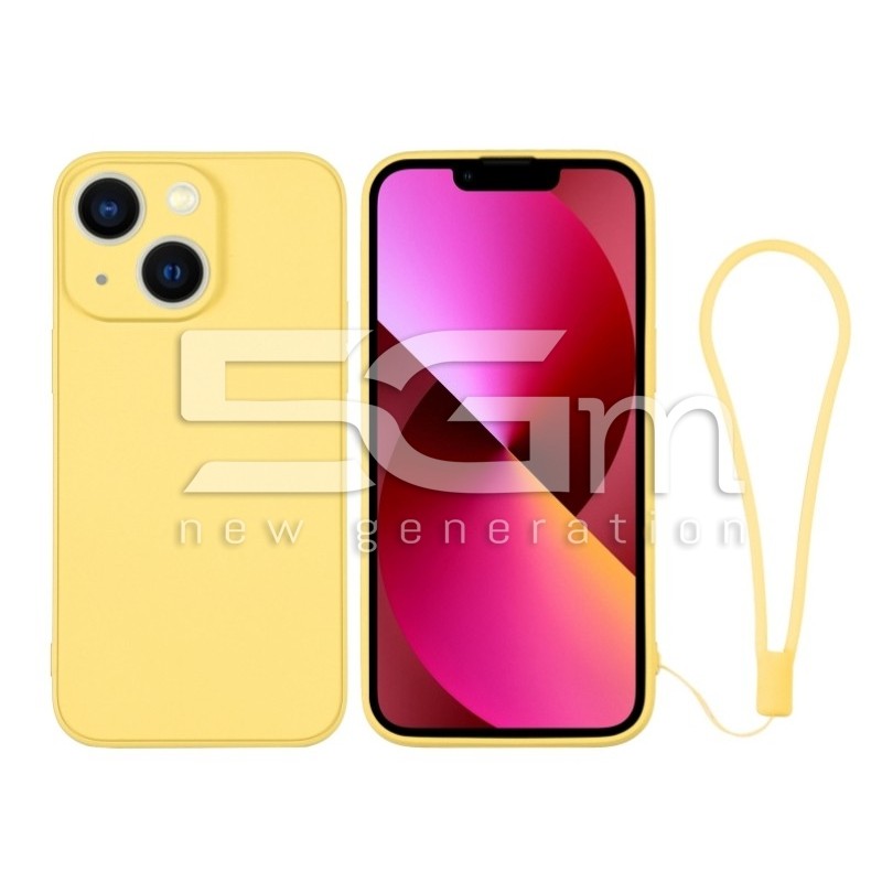 Silicone Case Yellow + Wrist Strap iPhone 13