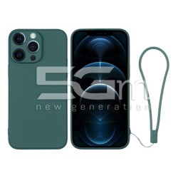 Silicone Case Dark Green + Wrist Strap iPhone 12 Pro Max