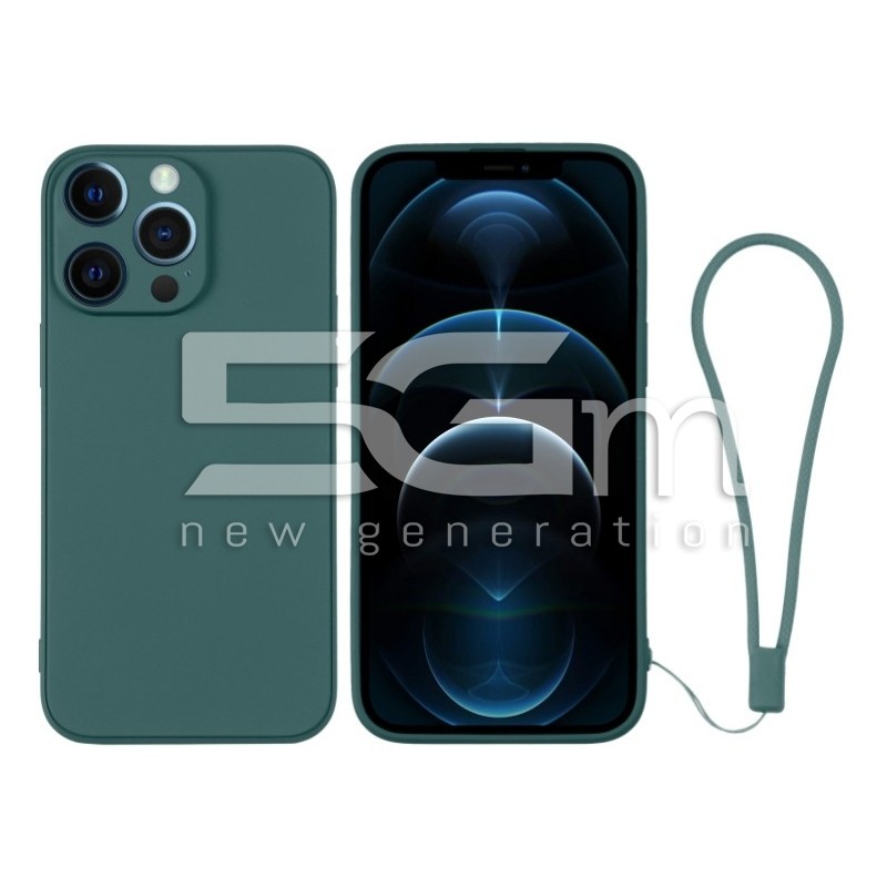 Silicone Case Dark Green + Wrist Strap iPhone 12 Pro Max
