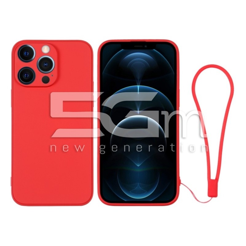 Silicone Case Red + Wrist Strap iPhone 12 Pro Max