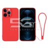 Custodia in Silicone Rossa + Cinturino Da Polso iPhone 12 Pro Max