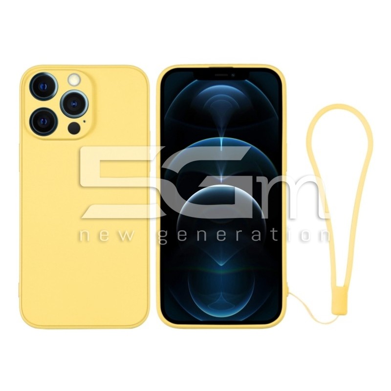 Silicone Case Yellow + Wrist Strap iPhone 12 Pro Max