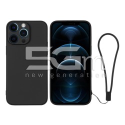 Silicone Case Black + Wrist Strap iPhone 12 Pro Max