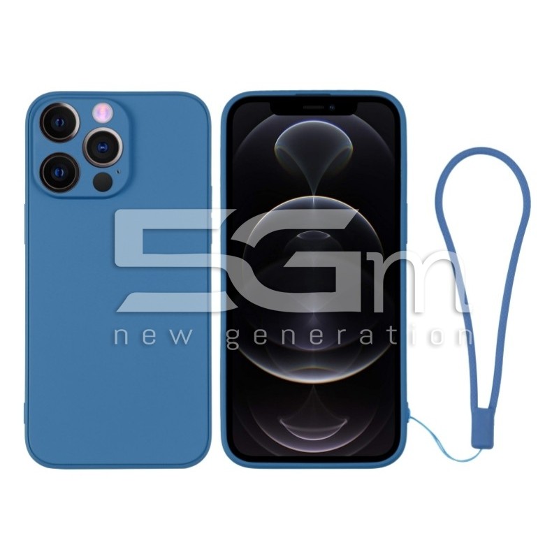Silicone Case Blue + Wrist Strap iPhone 12 Pro